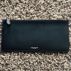 Coach Black Leather Wristlet/zipper pouch